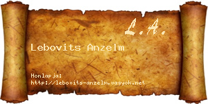 Lebovits Anzelm névjegykártya